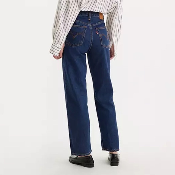 Levi's Premium Ribcage Straight Leg Denim Jeans Women’s Size 32 Dark Wash - Picture 2 of 16